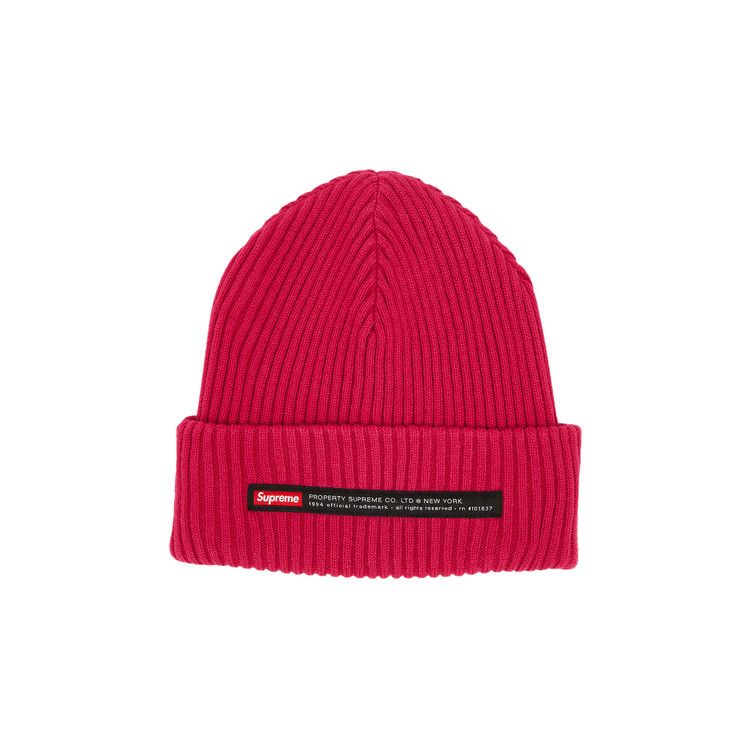 Buy Supreme Property Label Beanie 'Magenta' - FW22BN61