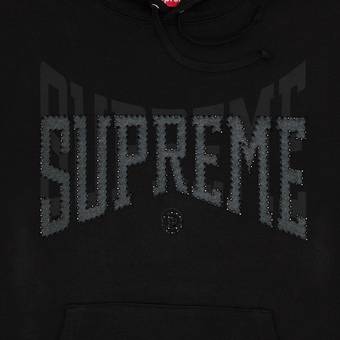 Buy Supreme Rhinestone Shadow Hooded Sweatshirt 'Black