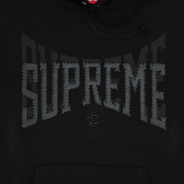 Supreme Rhinestone Shadow Hooded Sweatshirt 'Black' | GOAT