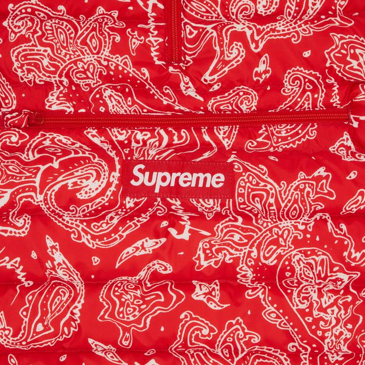 Buy Supreme Micro Down Half Zip Hooded Pullover 'Red Paisley' - FW22J70 RED  PAISLEY