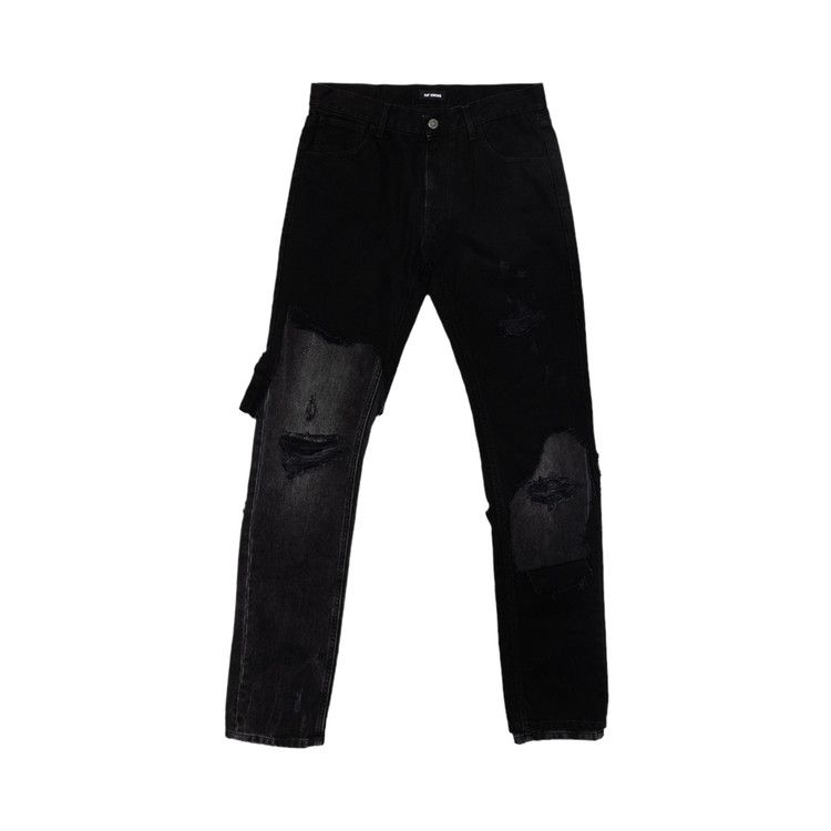 RAF by rafsimons ブラック切替デニム Buy Raf Simons Destroyed Double Denim 'Black' - 231 M311 9999 | GOAT
