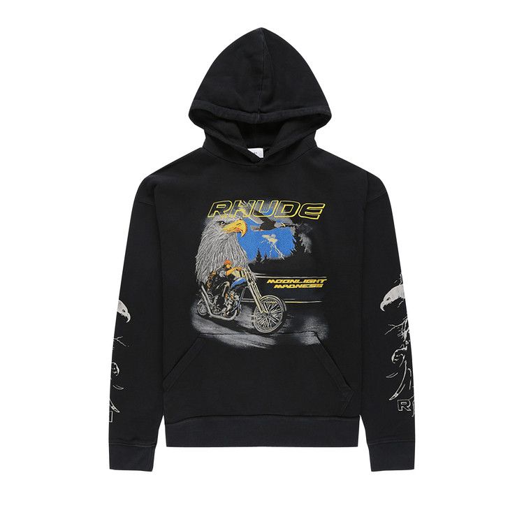 Buy Rhude Eagle Moto Hoodie 'Black' - 04AHO06801 | GOAT