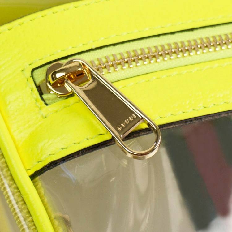 Gucci Ophidia Neon Yellow Transparent Crossbody