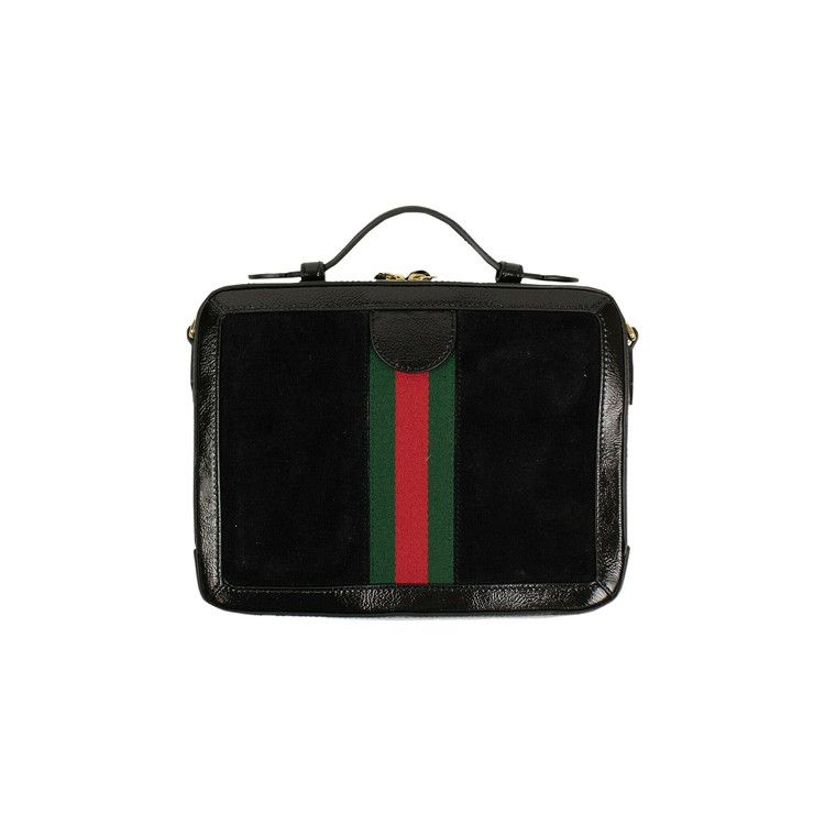 Gucci Ophidia Gg Suede And Leather Shoulder Bag Black