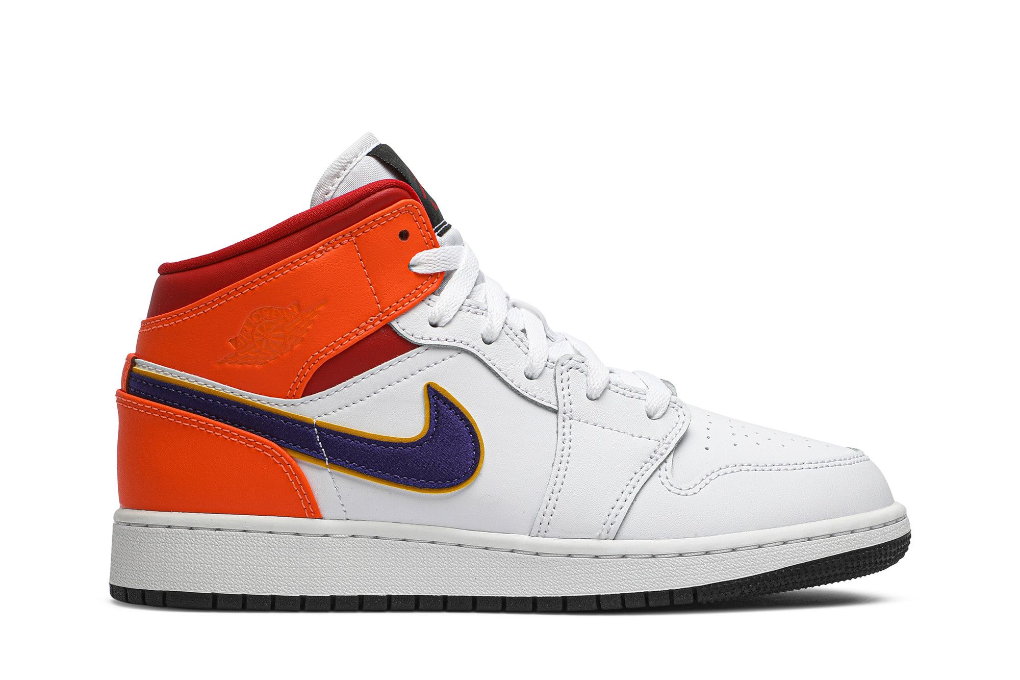 Pre-owned Air Jordan 1 Mid Gs 'white Court Purple Teal'