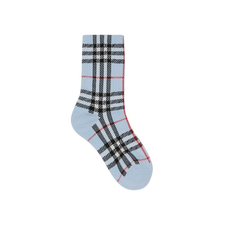 Buy Burberry Vintage Check Intarsia Socks Pale Blue 8057209 GOAT