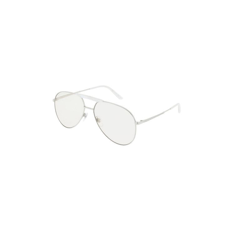 Gucci Aviator Style Metal Sunglasses Metallic Silver
