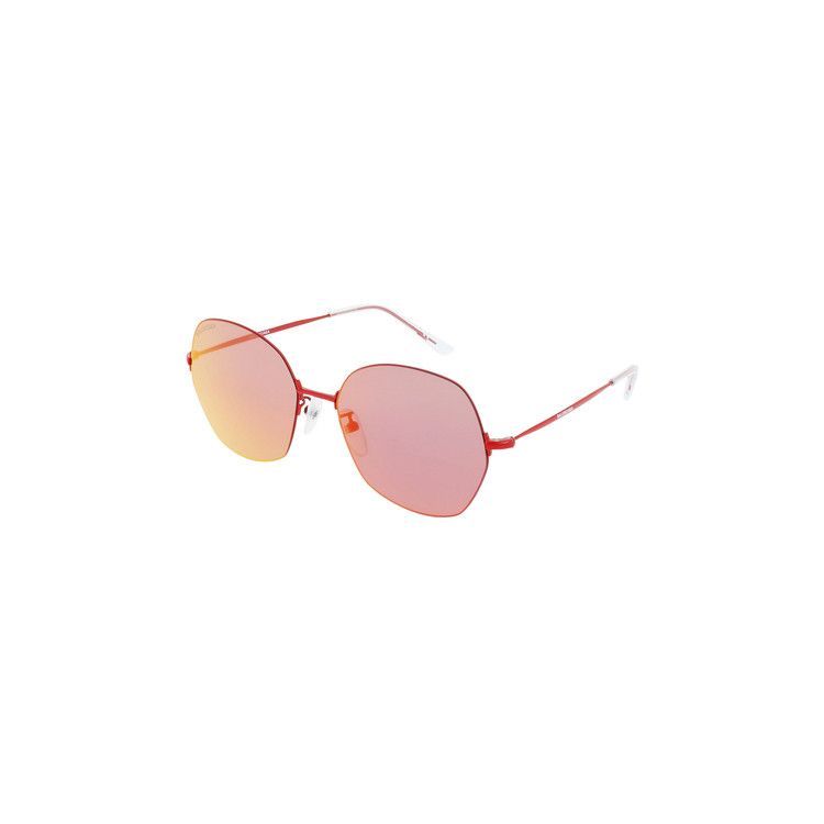 Balenciaga Round Frame Metal Sunglasses Red