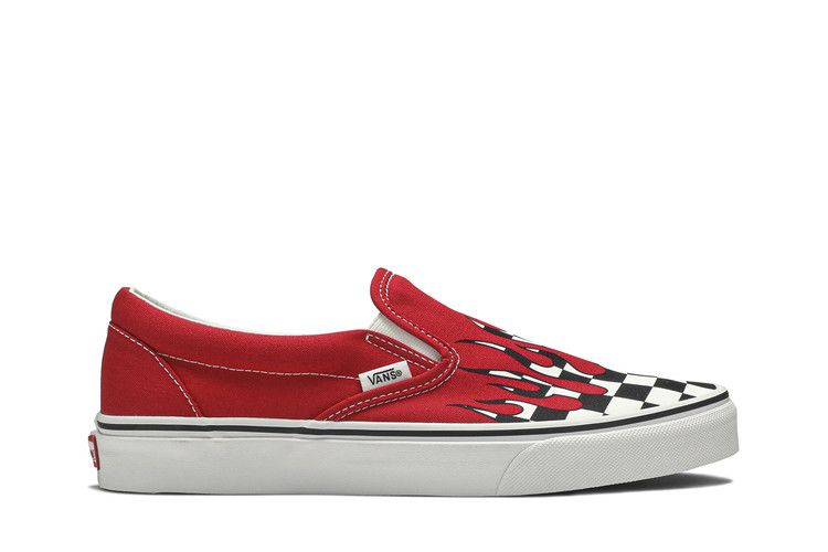 Red flame checkerboard on sale vans