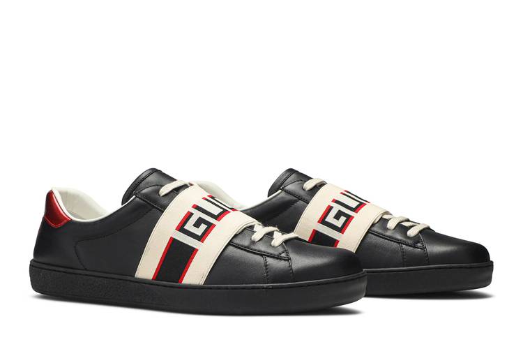 Ace leather low trainers Gucci Black size 6.5 UK in Leather - 30548699