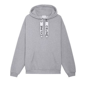 セリーヌ　CELINE レザーフーディージャケット　グレー　4ポケット　y2k Buy CELINE Loose Kangaroo Pouch Hoodie 'Light Grey' - 2Y468670Q