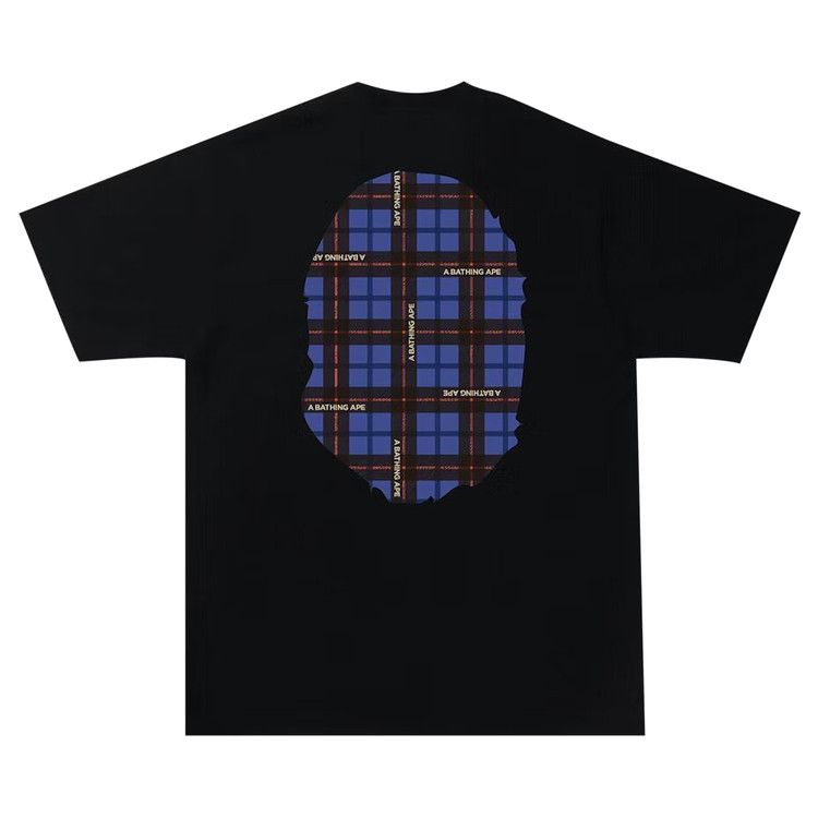 Bape Logo Check Big Ape Head Tee - Black