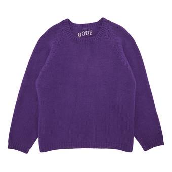 Bode New York Cashmere Crewneck Sweater - Purple L/XL