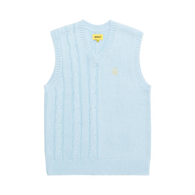 Buy GOLF WANG Grand Logo Split Cable Vest 'Blue' - FW22KN1075BL | GOAT