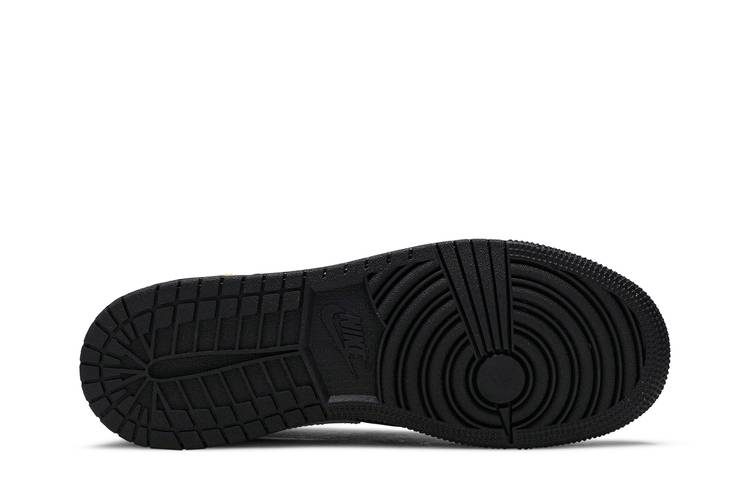 Air Jordan 1 Mid SE (GS) Shoes - Size 7Y - Black / Team Orange-amarillo