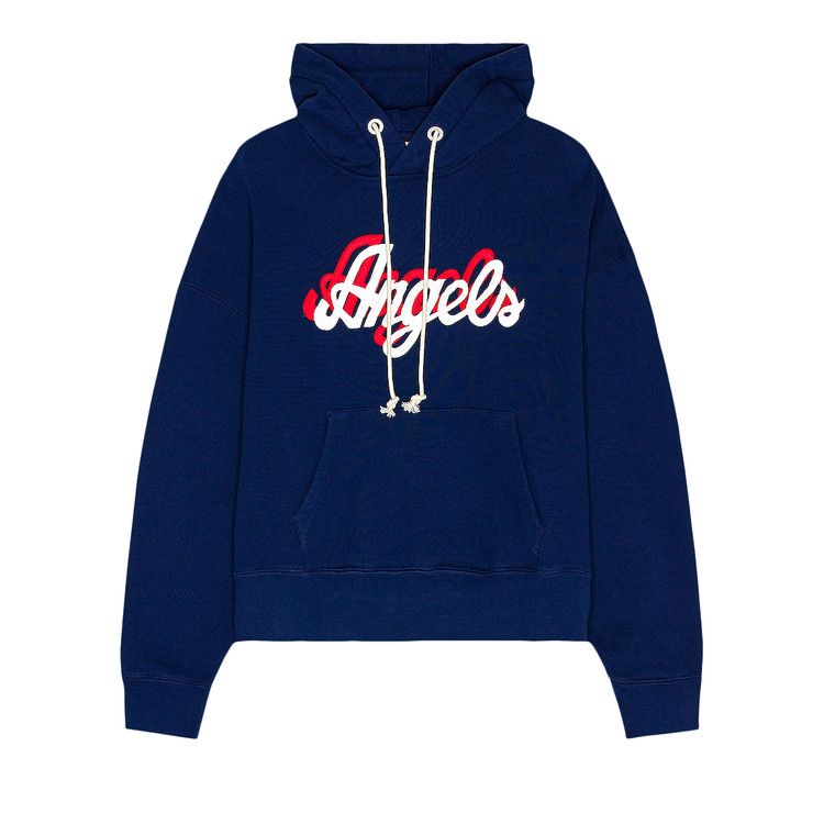 Palm Angels Angels Hoody Navy Blue/White