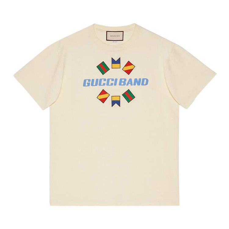 GUCCI BAND Tシャツ クリーム色 547865 XJ6J6 新品 Children's printed cotton T-shirt in white | GUCCI® US