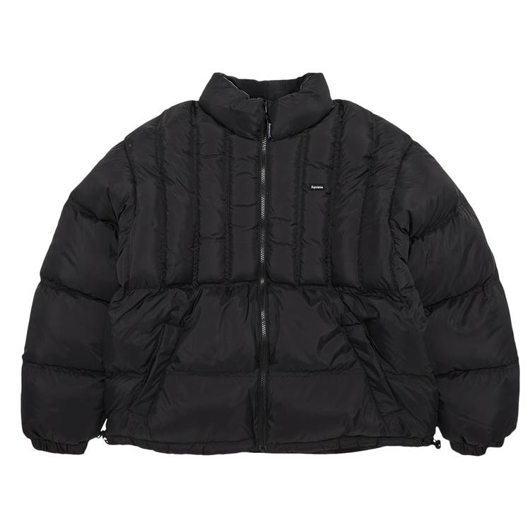 Supreme Flannel Reversible Puffer Jacket 'Black' | GOAT