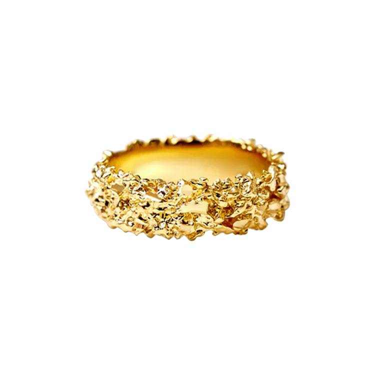 Veneda Carter VC007 Thin Pebbled Ring 'Gold Vermeil' | GOAT