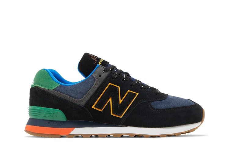 New Balance 574 Black Varsity Green