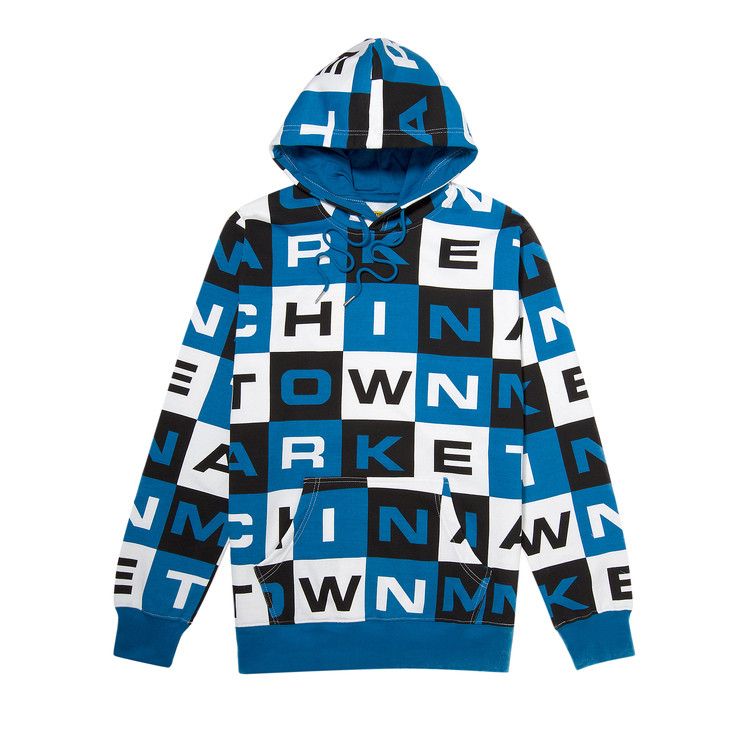 Buy Chinatown Market Block Letter Hoodie 'Blue' - 0597