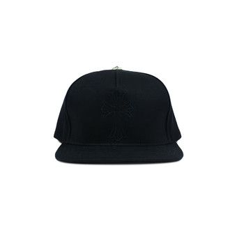 Buy Chrome Hearts Cross Waxed Denim Snapback 'Black' - 1383