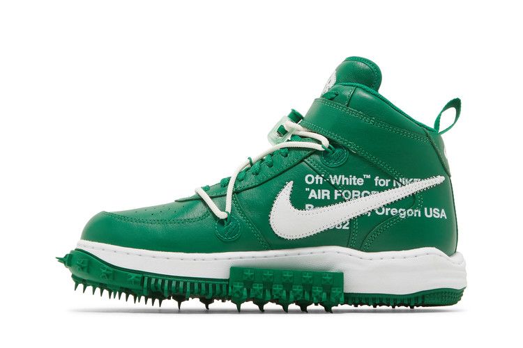 Nike Air Force 1 Hi sneakers in off-white and green