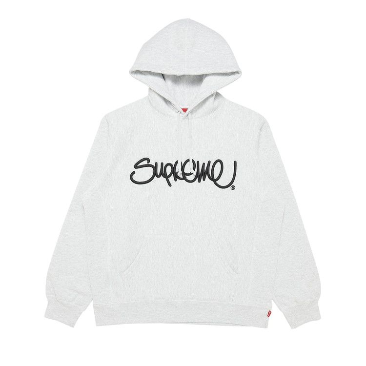 Buy Supreme Raised Handstyle Hooded Sweatshirt 'Ash Grey