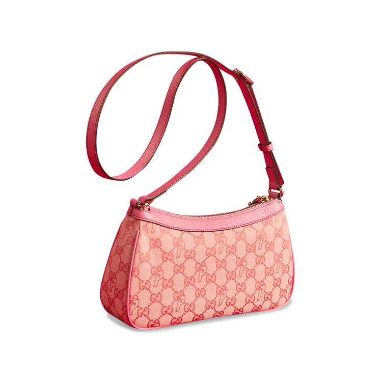 Palace x Gucci GG-P Canvas Half-Moon Mini Bag Pale Pink in GG Supreme Canvas/Leather  with Gold-tone - US