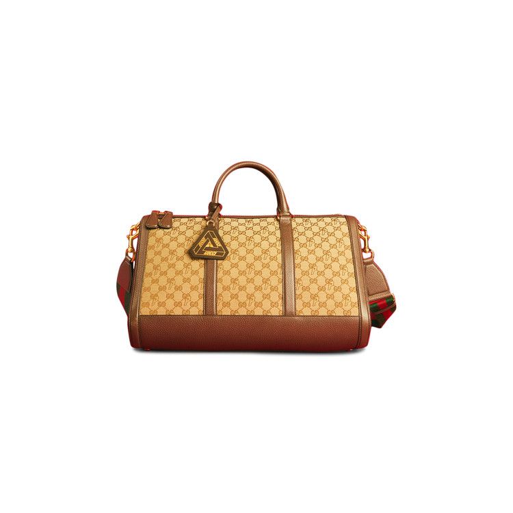 Gucci X Palace Triferg Canvas Gg-P Duffle Bag With Embossing Beige/Ebony