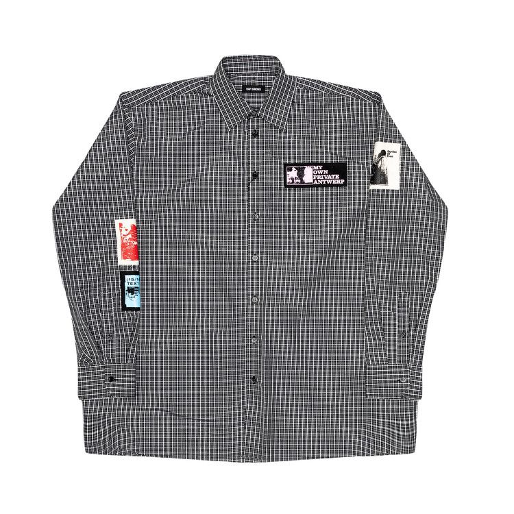 Buy Raf Simons Punk Patch Checkered Shirt 'Black/White