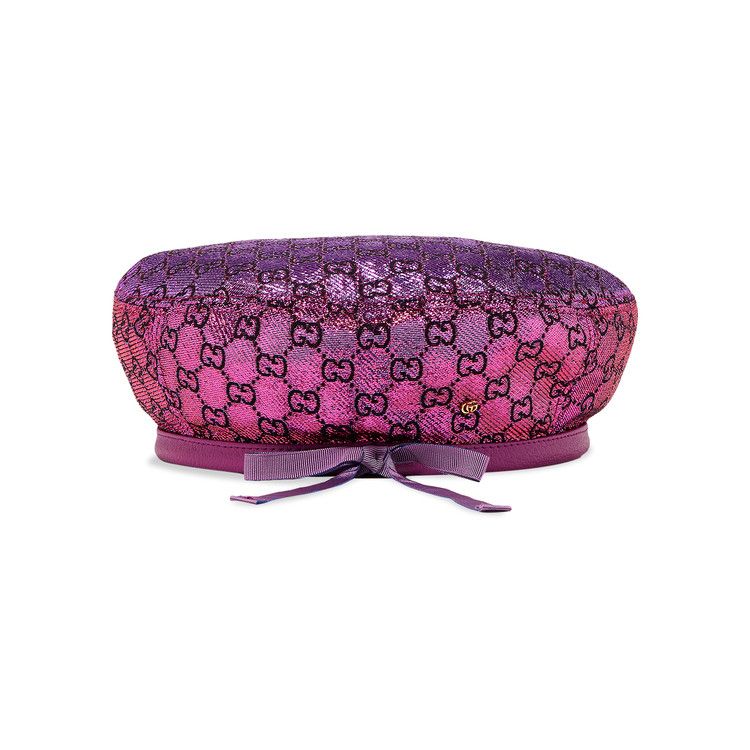 Buy Gucci GG Monogram Lamé Beret In Pink - 697302 3HAIG 5671  display picture 3