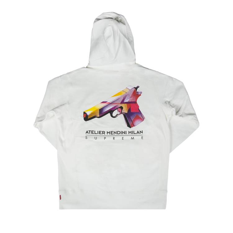 Buy Supreme x Mendini Gun Hooded Sweatshirt 'White' - SS16SW57