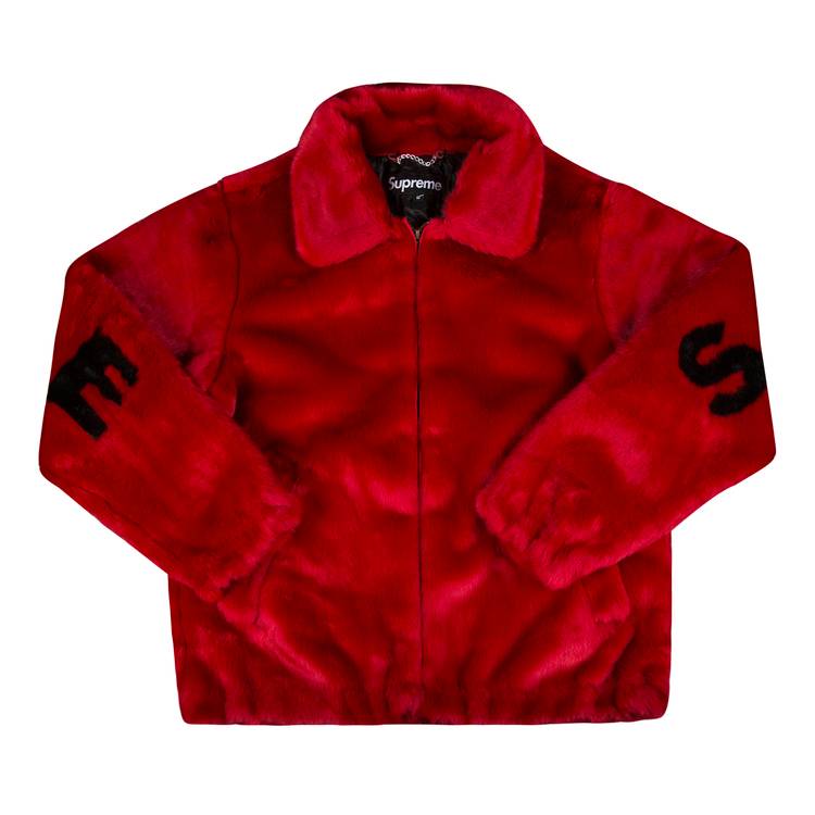 Buy Supreme Faux Fur Bomber Jacket 'Red' - SS17J22 RED | GOAT