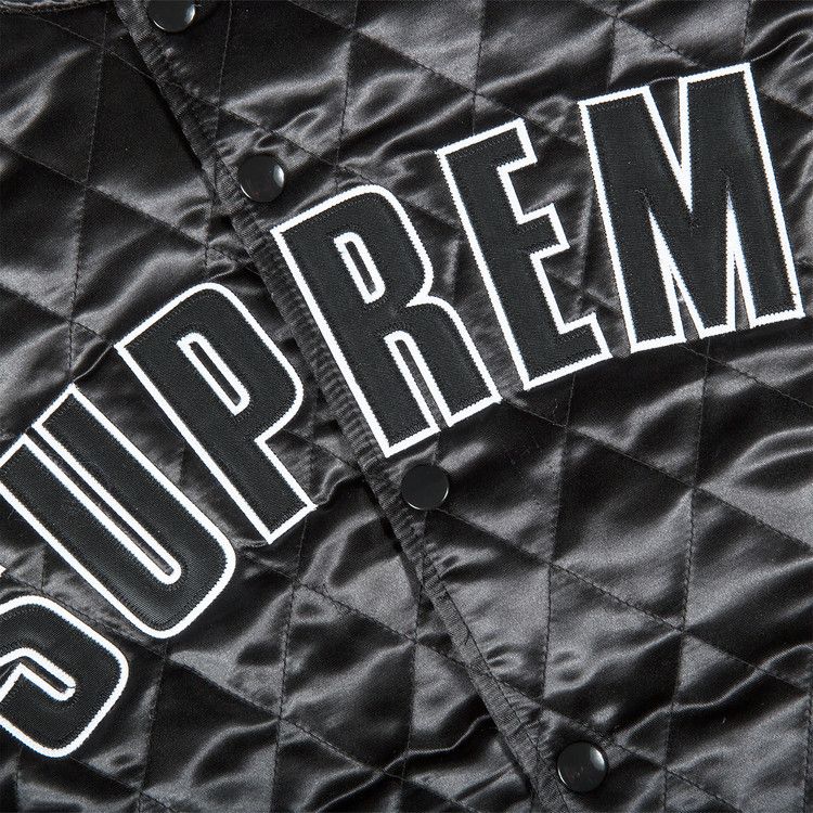 Buy Supreme Quilted Satin Varsity Jacket 'Black' - SS17J72 BLACK