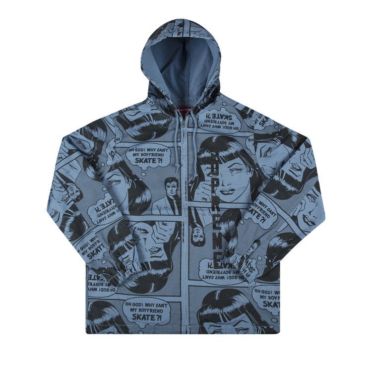Buy Supreme x Thrasher Boyfriend Hooded Zip Up Jacket 'Blue