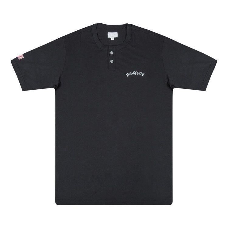 Supreme X Playboy Shorts-Sleeve Henley Top Black