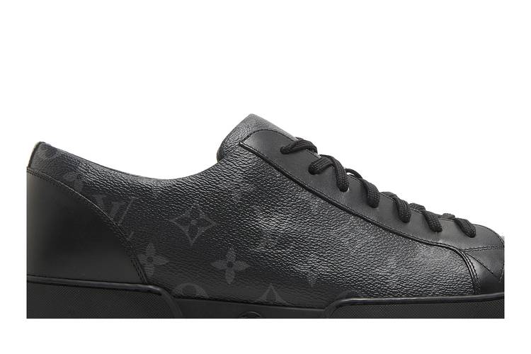 Louis Vuitton Match Up Lv Monogram Black Leather Low Top Sneakers Ms0260 Sz  9