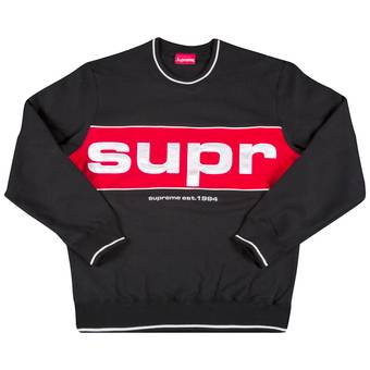 Buy Supreme Piping Crewneck 'Black' - FW19SW53 BLACK | GOAT