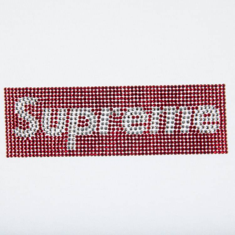 Supreme Swarovski Box Logo Tee White Medium