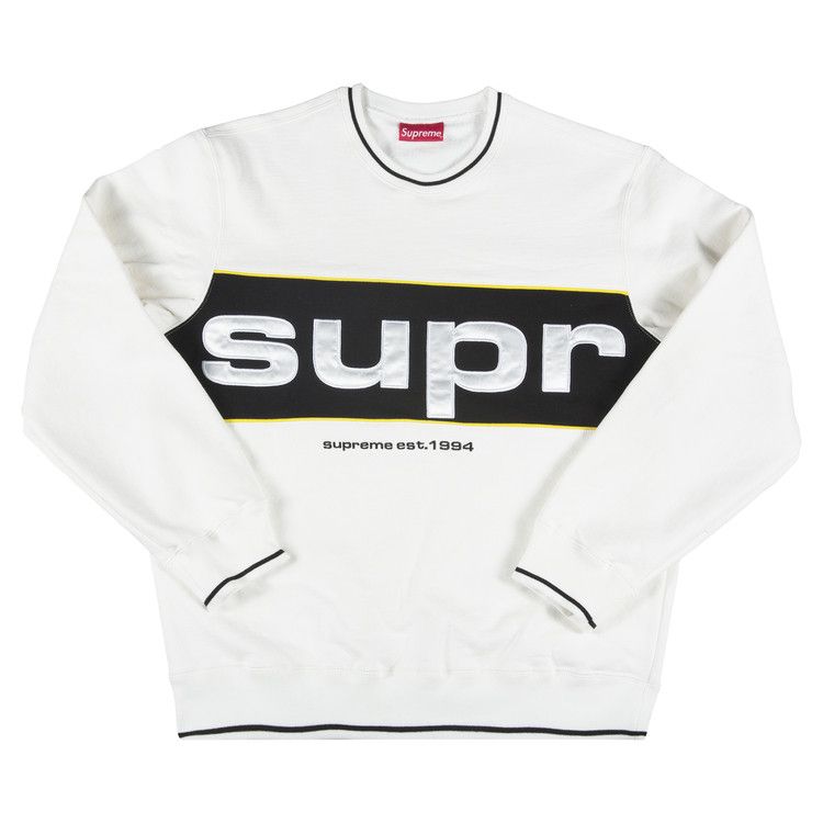 Buy Supreme Piping Crewneck 'White' - FW19SW53 WHITE | GOAT