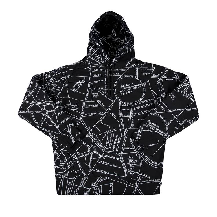 Buy Supreme Gonz Embroidered Map Hooded Sweatshirt 'Black