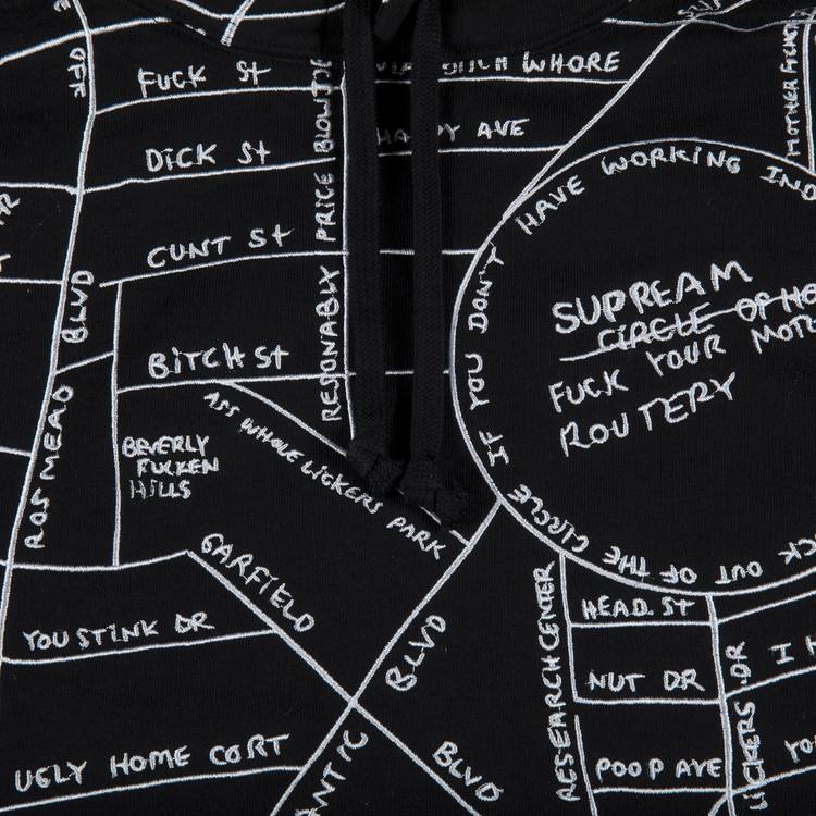 Buy Supreme Gonz Embroidered Map Hooded Sweatshirt 'Black