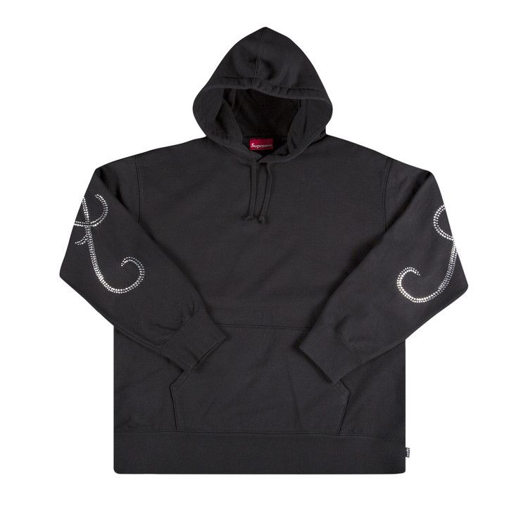 トップス Supreme Rhinestone Script Hooded Sweat Supreme Rhinestone Script Hooded Sweatshirt White Men's