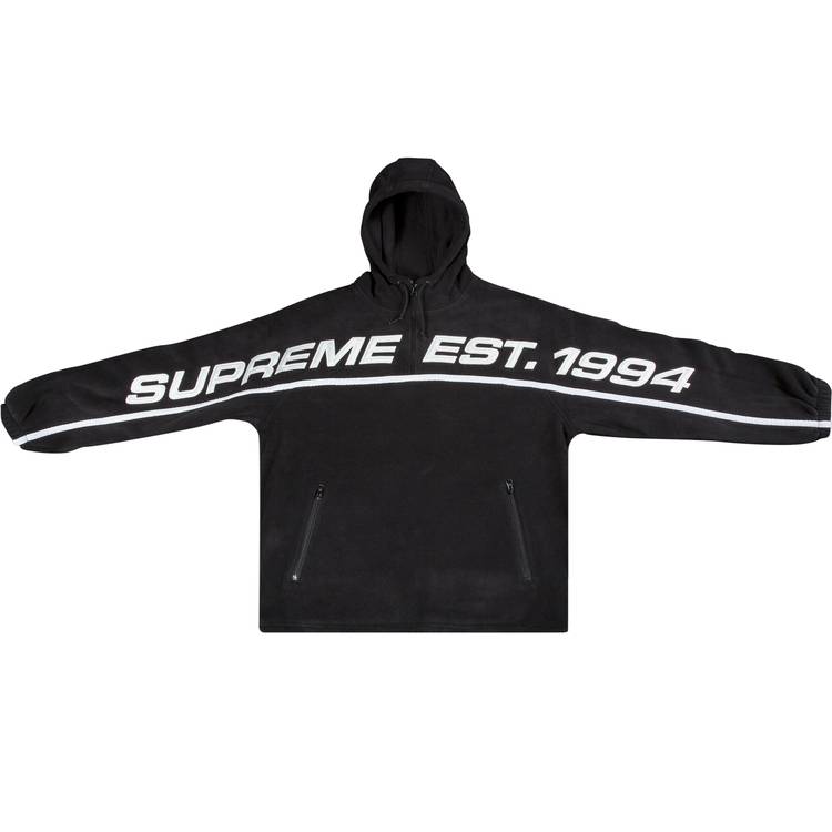 Buy Supreme Polartec Half Zip Hooded Sweatshirt 'Black