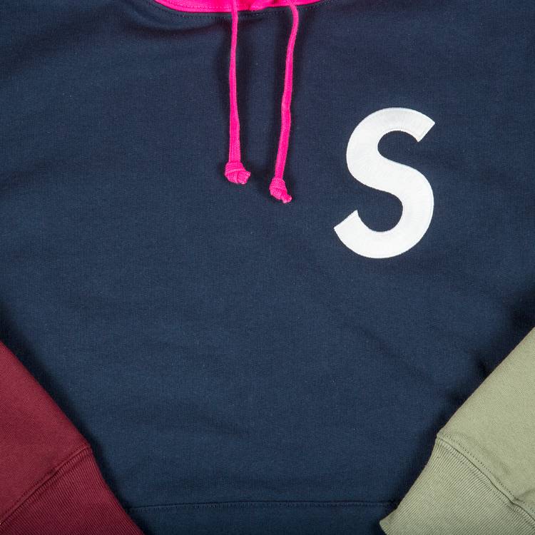Buy Supreme S Logo Colorblocked Hooded Sweatshirt 'Navy