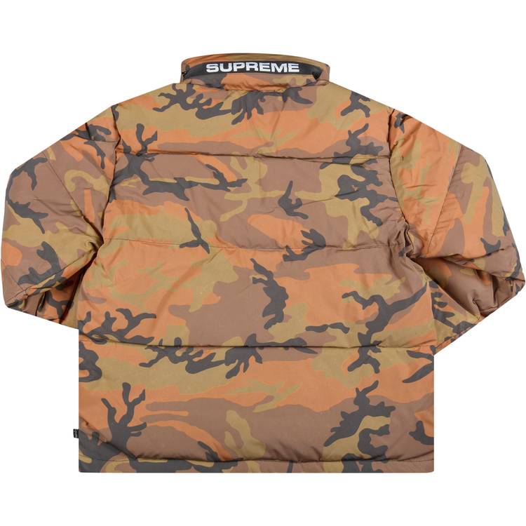 Supreme Reflective Camo Down Jacket 'Orange' | GOAT