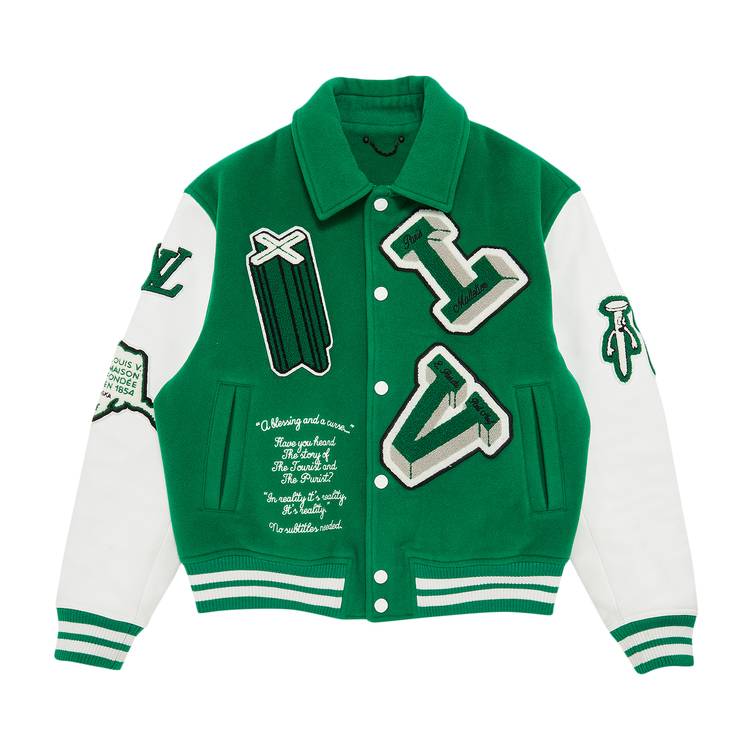 Varsity Red and Green Louis Vuitton Letterman Jacket - Jacket Makers