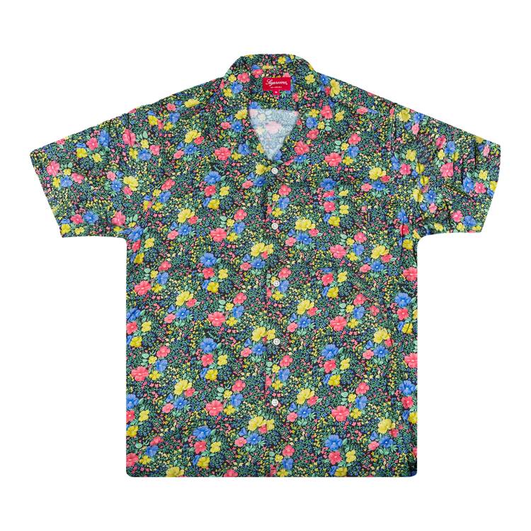 Supreme Mini Floral Rayon Short-Sleeve Shirt 'Black'