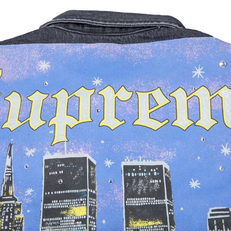 Buy Supreme New York Painted Trucker Jacket 'Black' - SS19J88